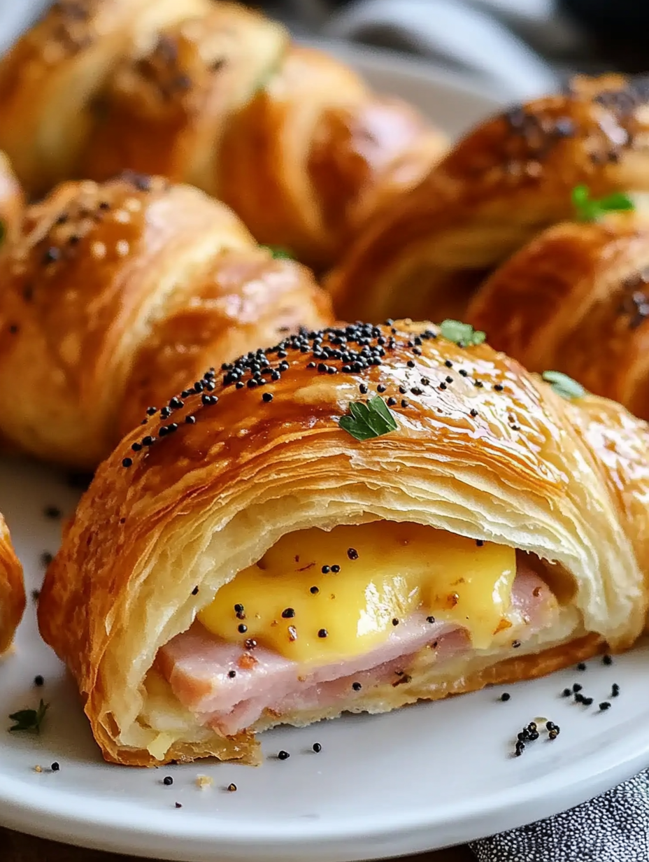 The Best Baked Ham and Cheese Croissants