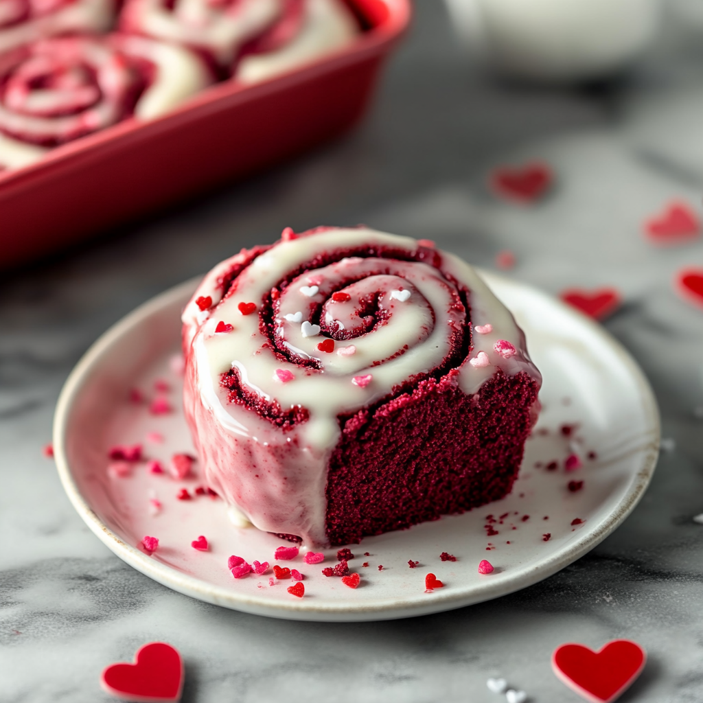 Red Velvet Valentine's Day Cinnamon Rolls