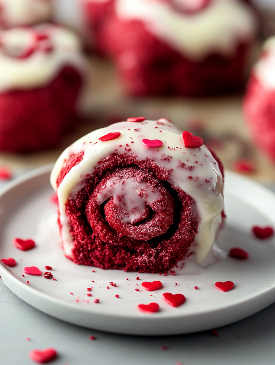 The Best Red Velvet Valentine's Day Cinnamon Rolls