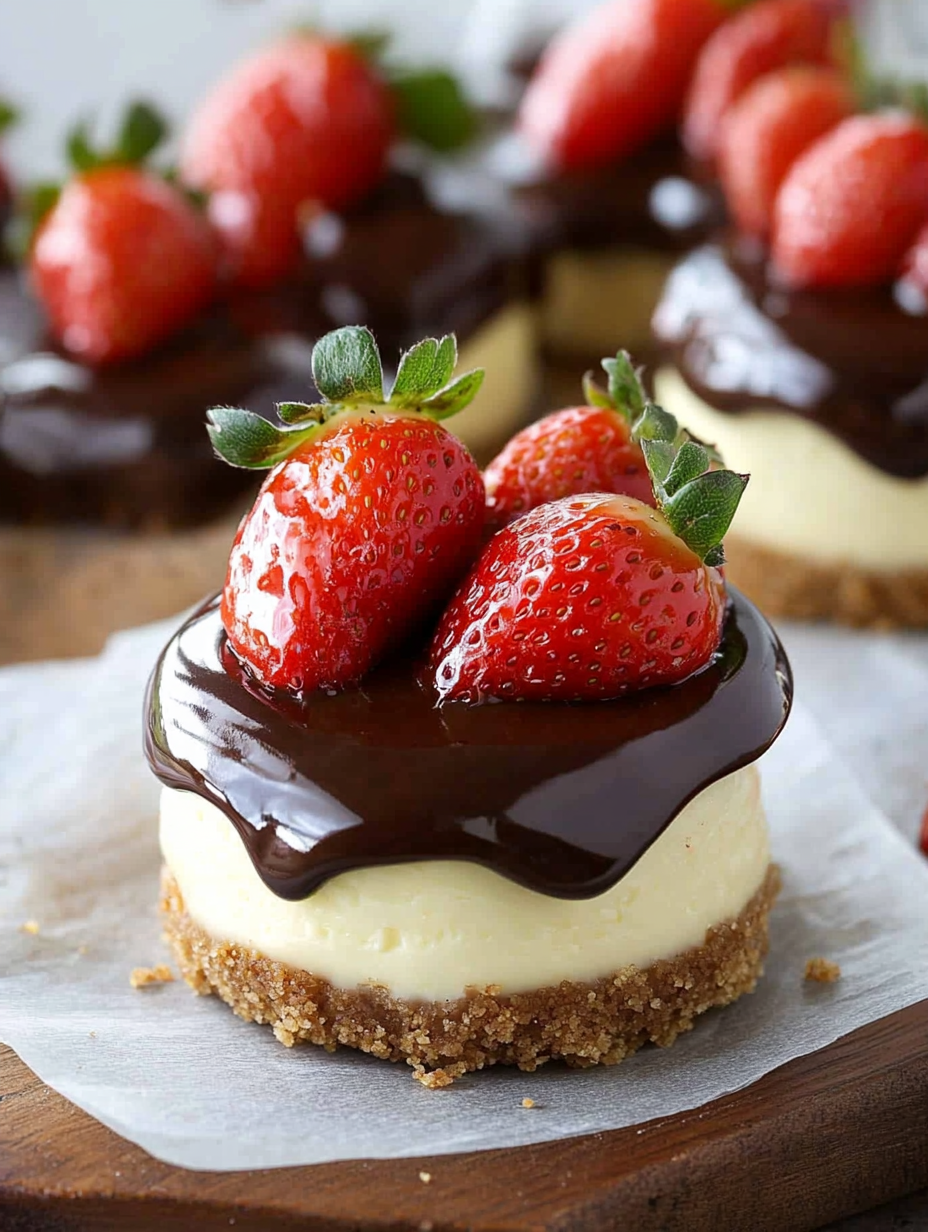 The Best Chocolate Dipped Strawberry Cheesecake