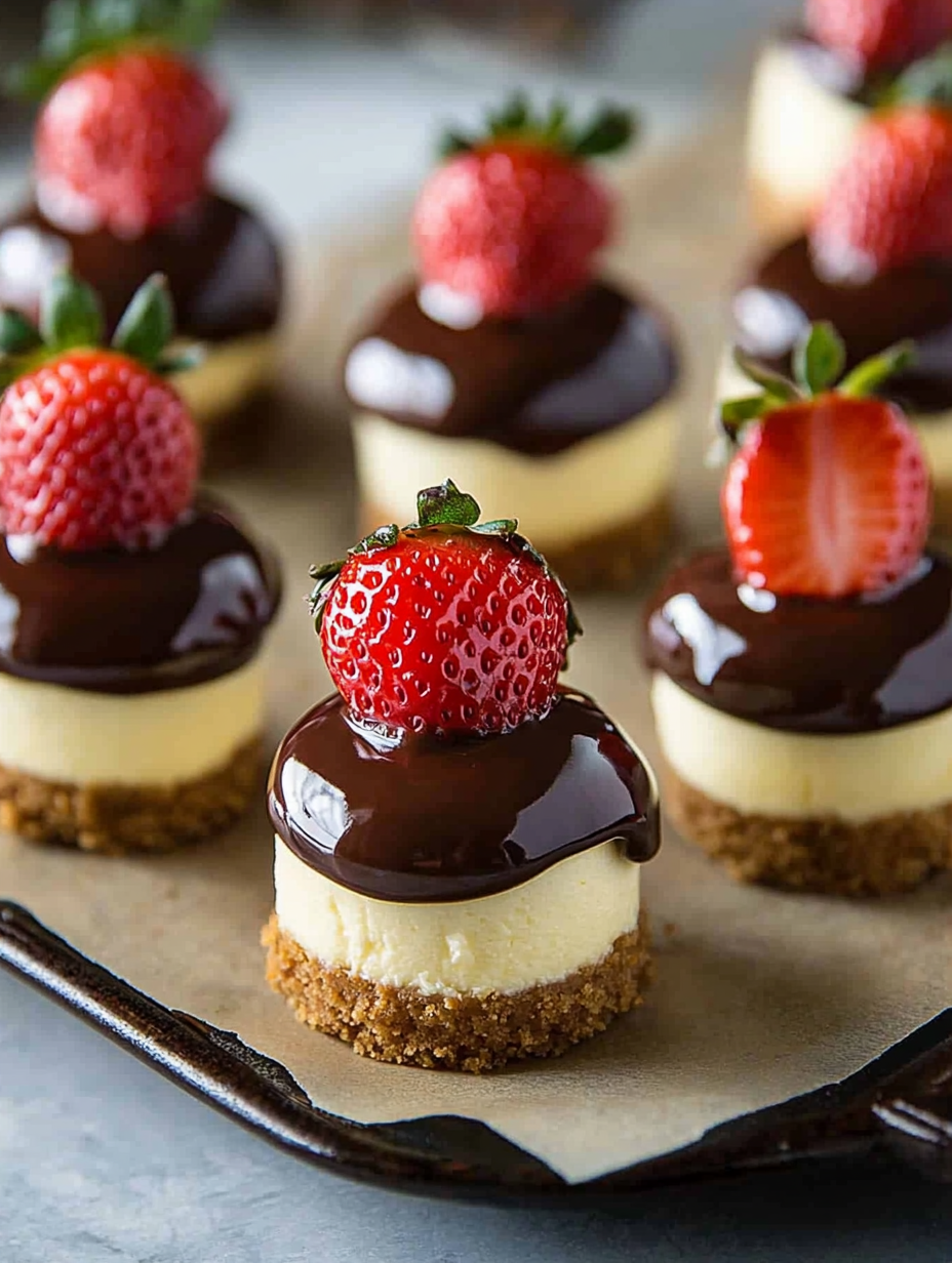 Chocolate Dipped Strawberry Cheesecake Recipe