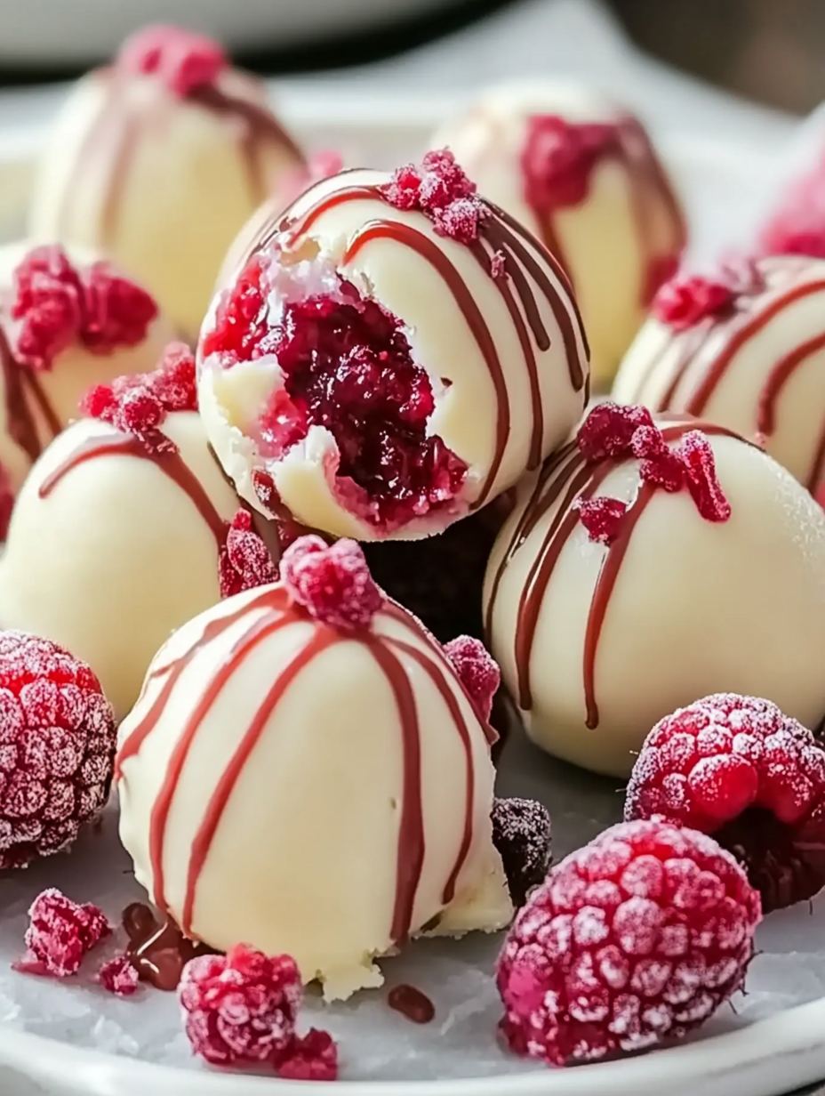 White Chocolate Raspberry Cheesecake Balls Recipe