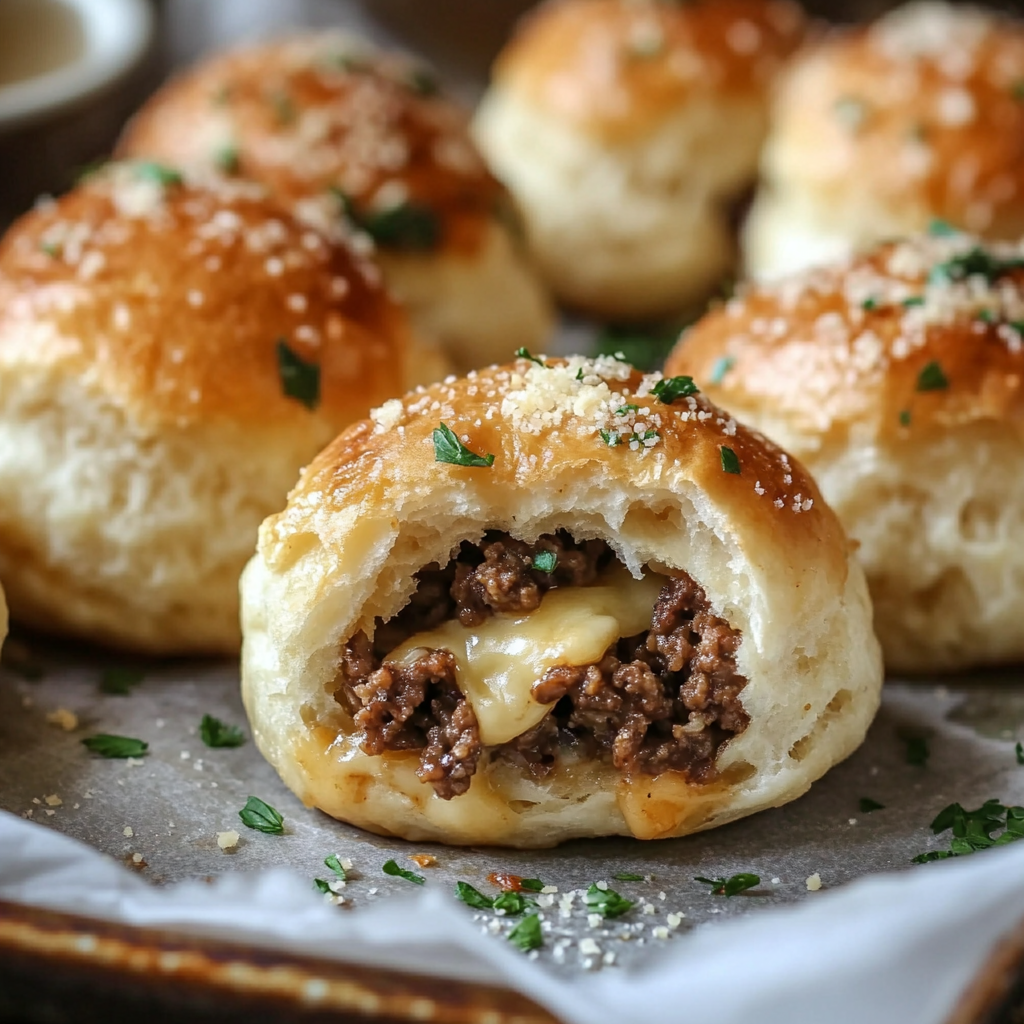 Garlic Parmesan Cheeseburger Bombs Recipe