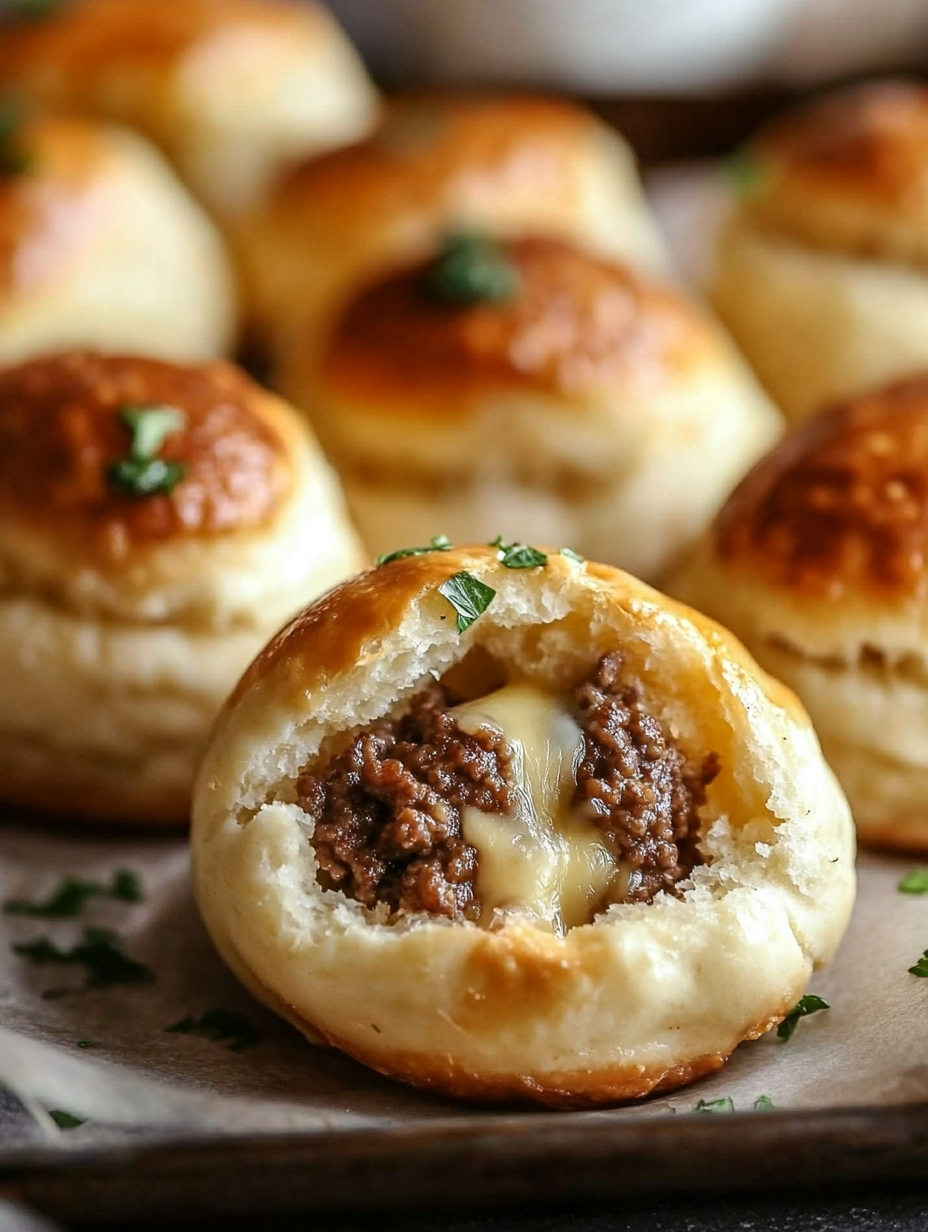 Garlic Parmesan Cheeseburger Bombs