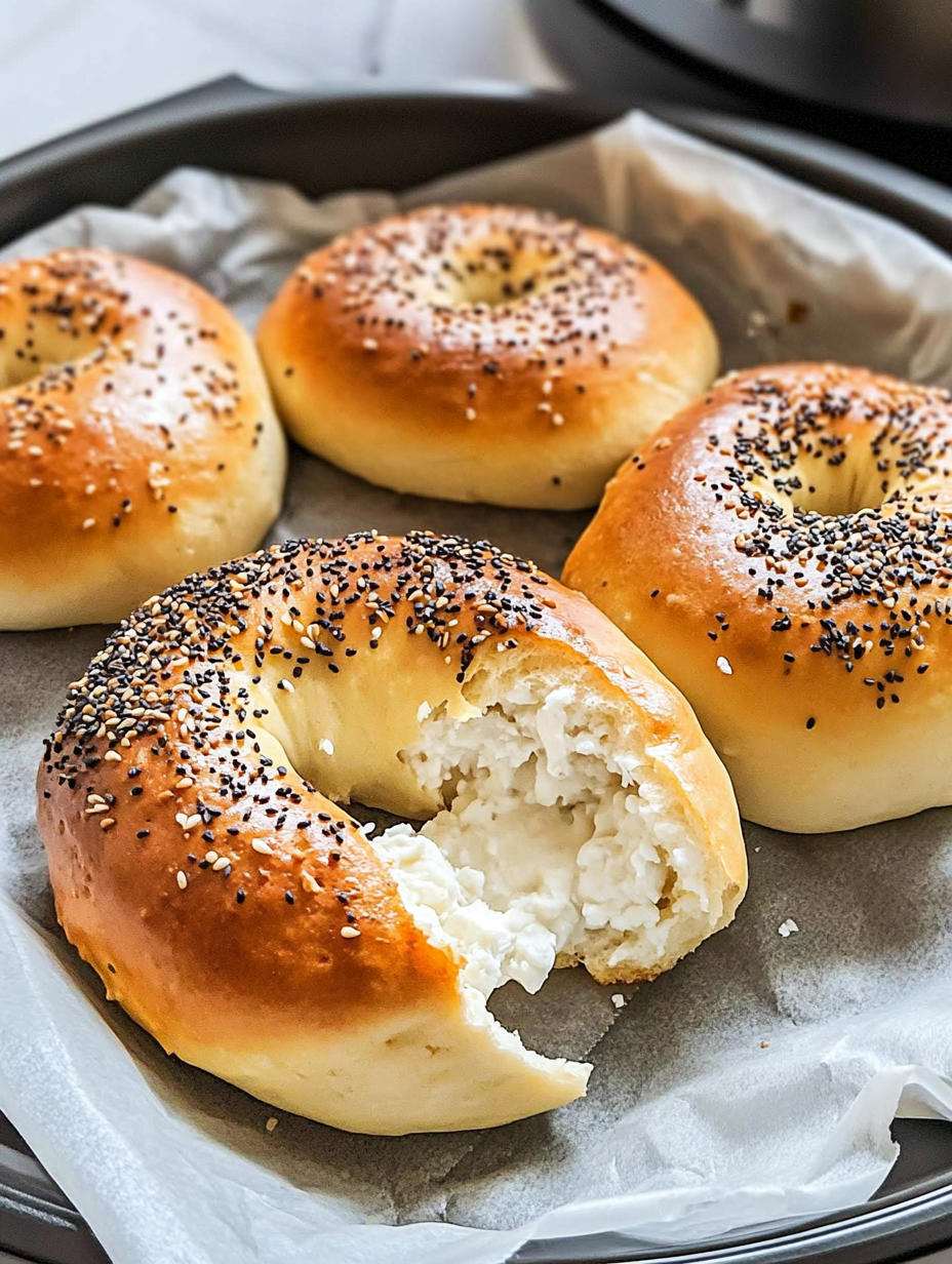 Air Fryer Protein Bagels