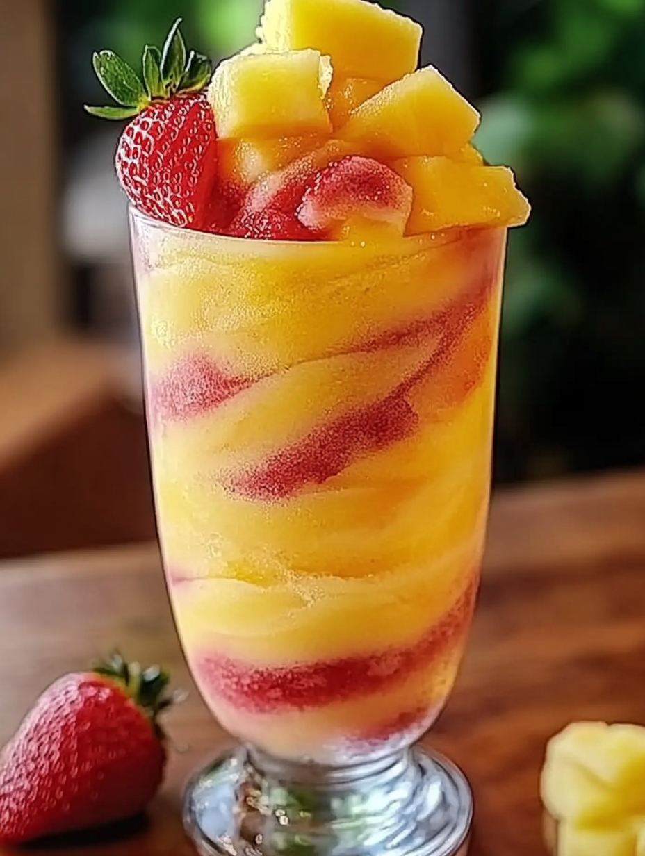 The Best Pineapple Strawberry Swirled Slushies – Refreshing Drink