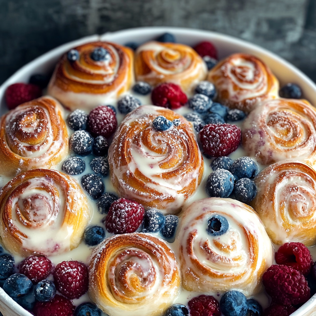 Soft cardamom rolls with berries Recipe