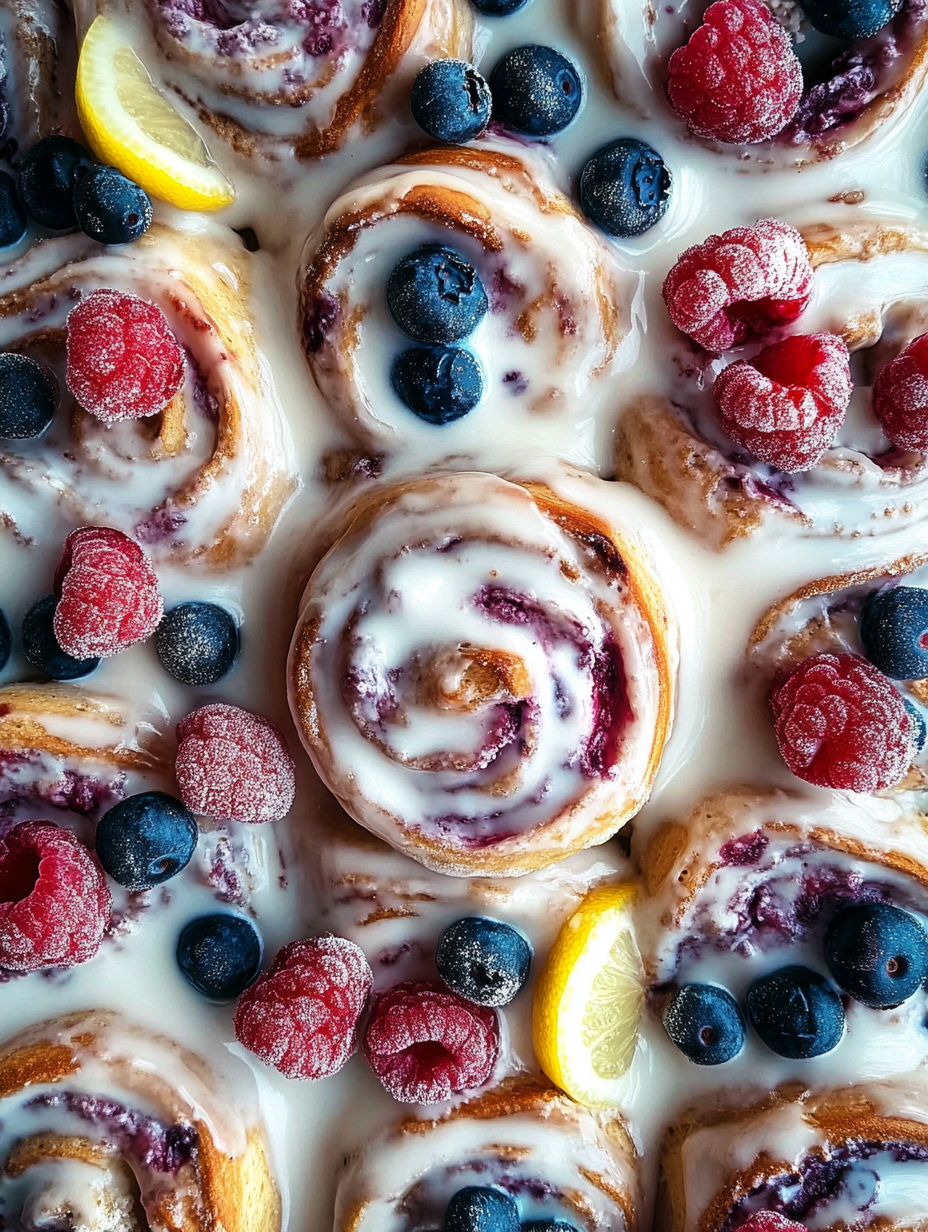 Soft cardamom rolls with berries