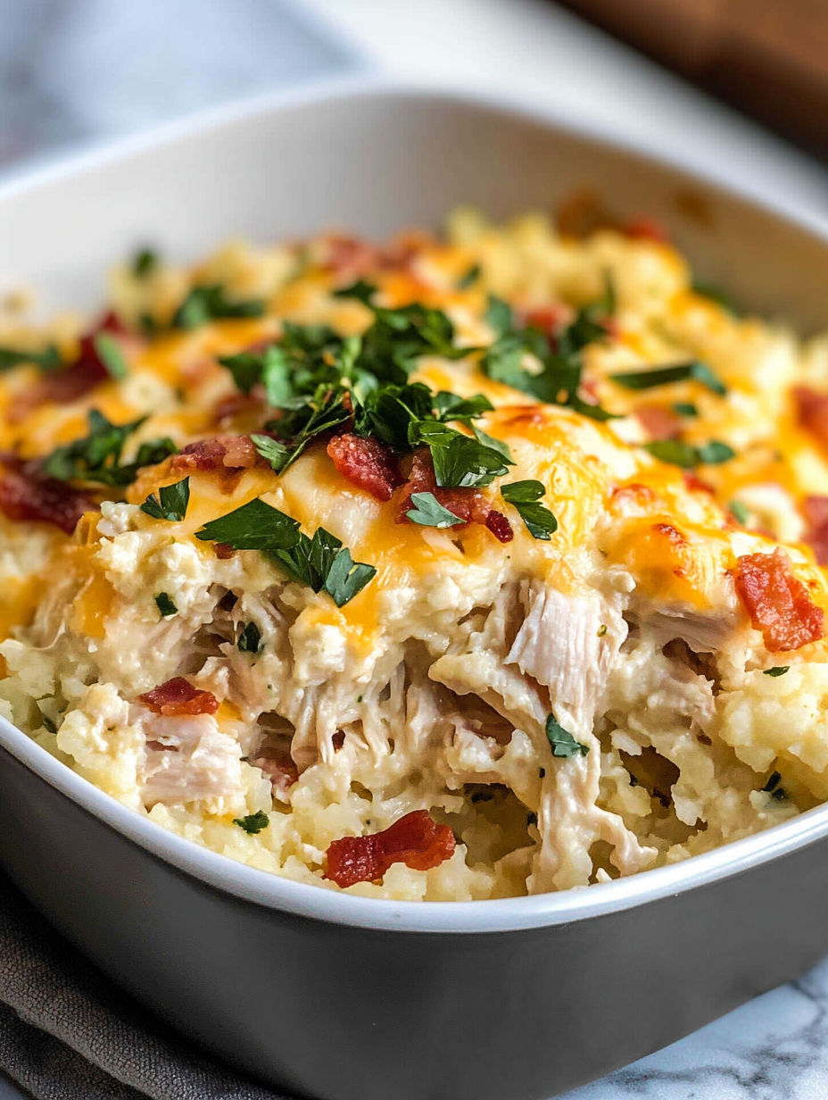 The Best Keto Chicken Cauliflower Casserole