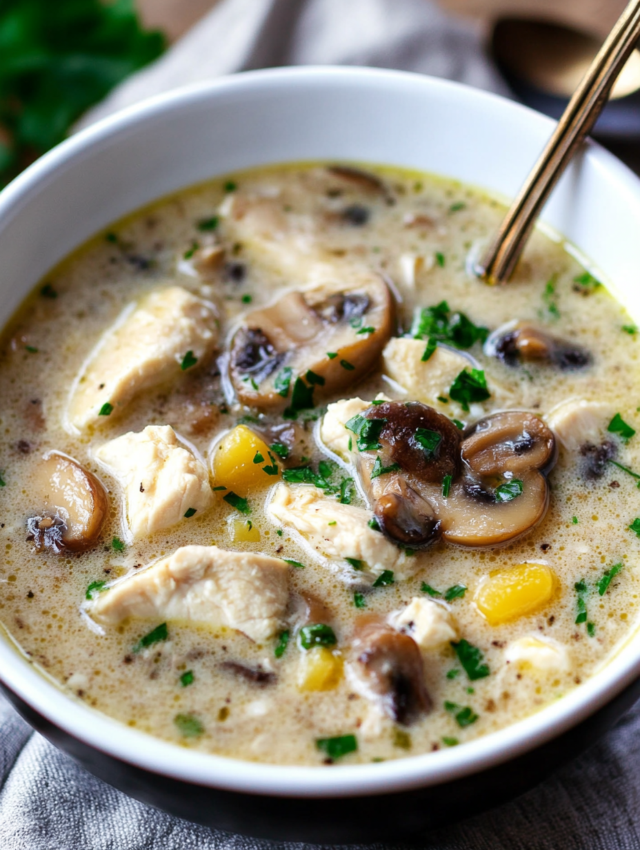 The Best Low Carb Chicken Mushroom Soup