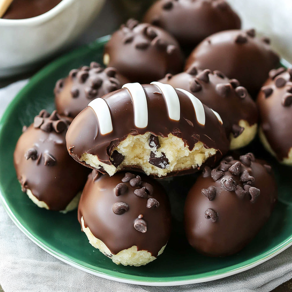 Chocolate Chip Cookie Dough Footballs