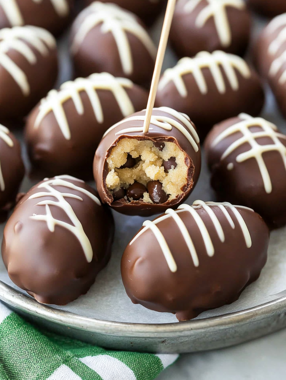 Chocolate Chip Cookie Dough Footballs Recipe