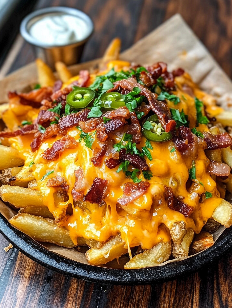 The Best Loaded Bacon Cheese Fries