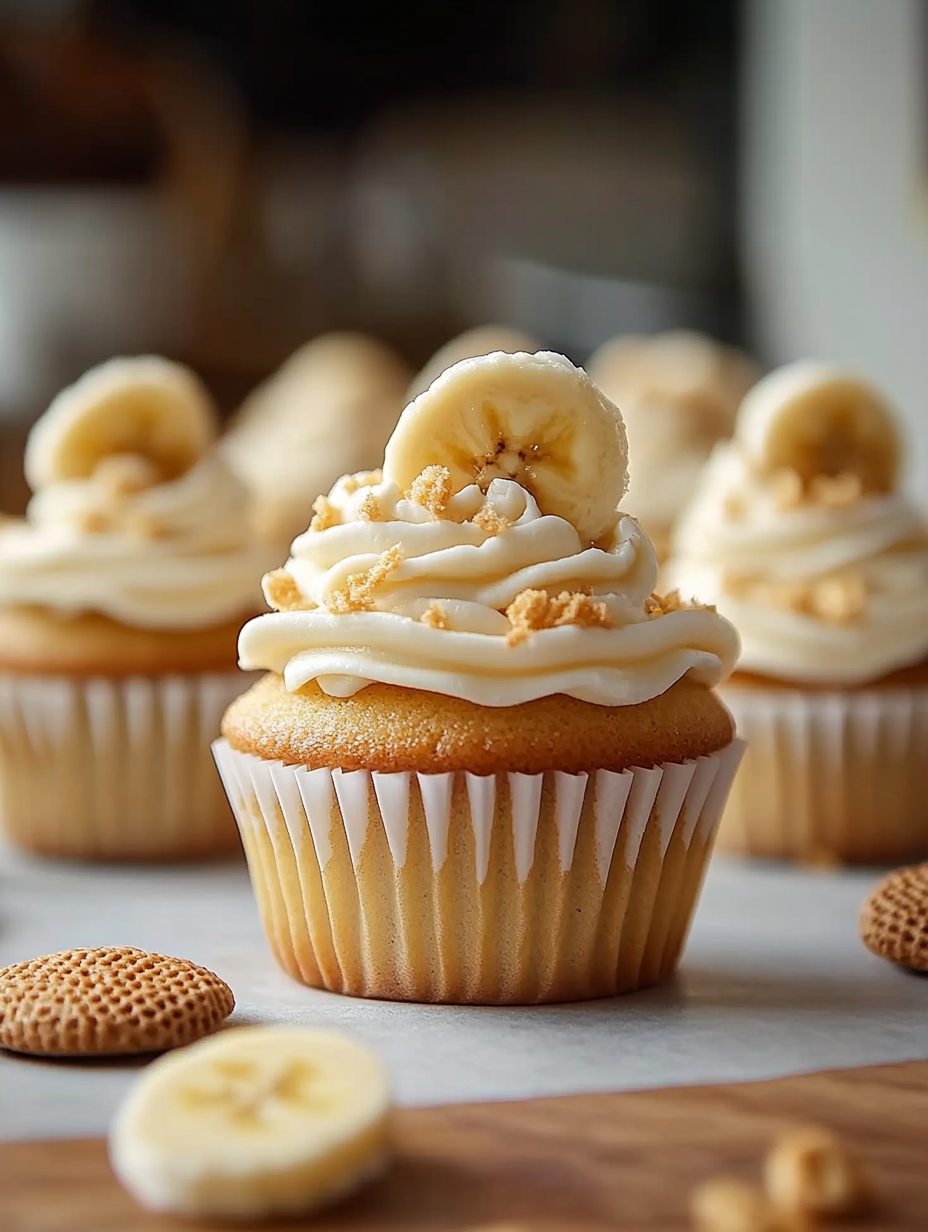 The Best Moist banana pudding cupcakes