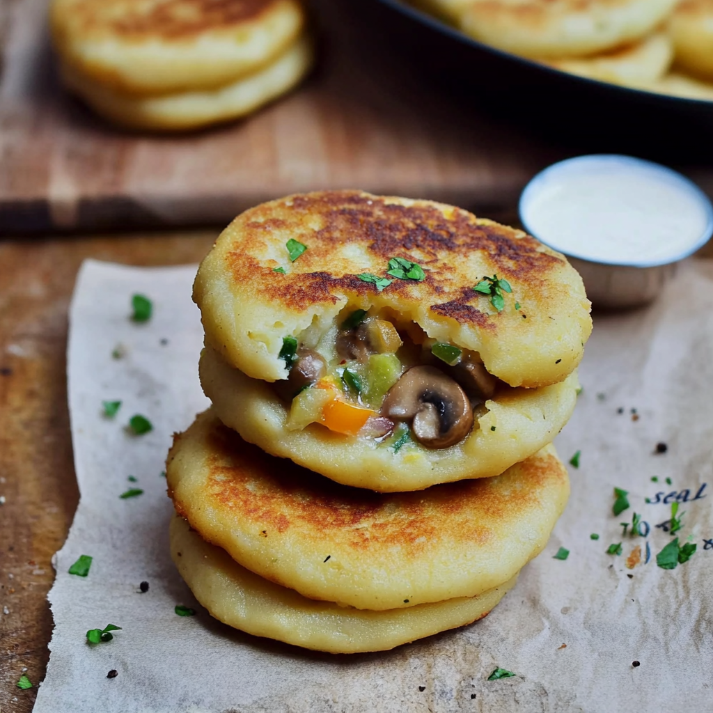 Vegan Stuffed Potato Cakes Recipe