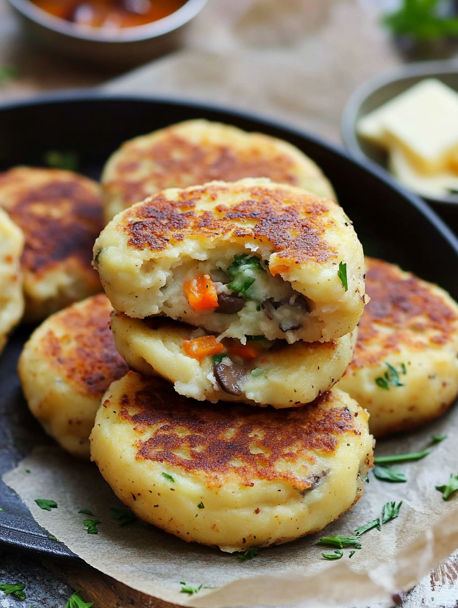 Vegan Stuffed Potato Cakes