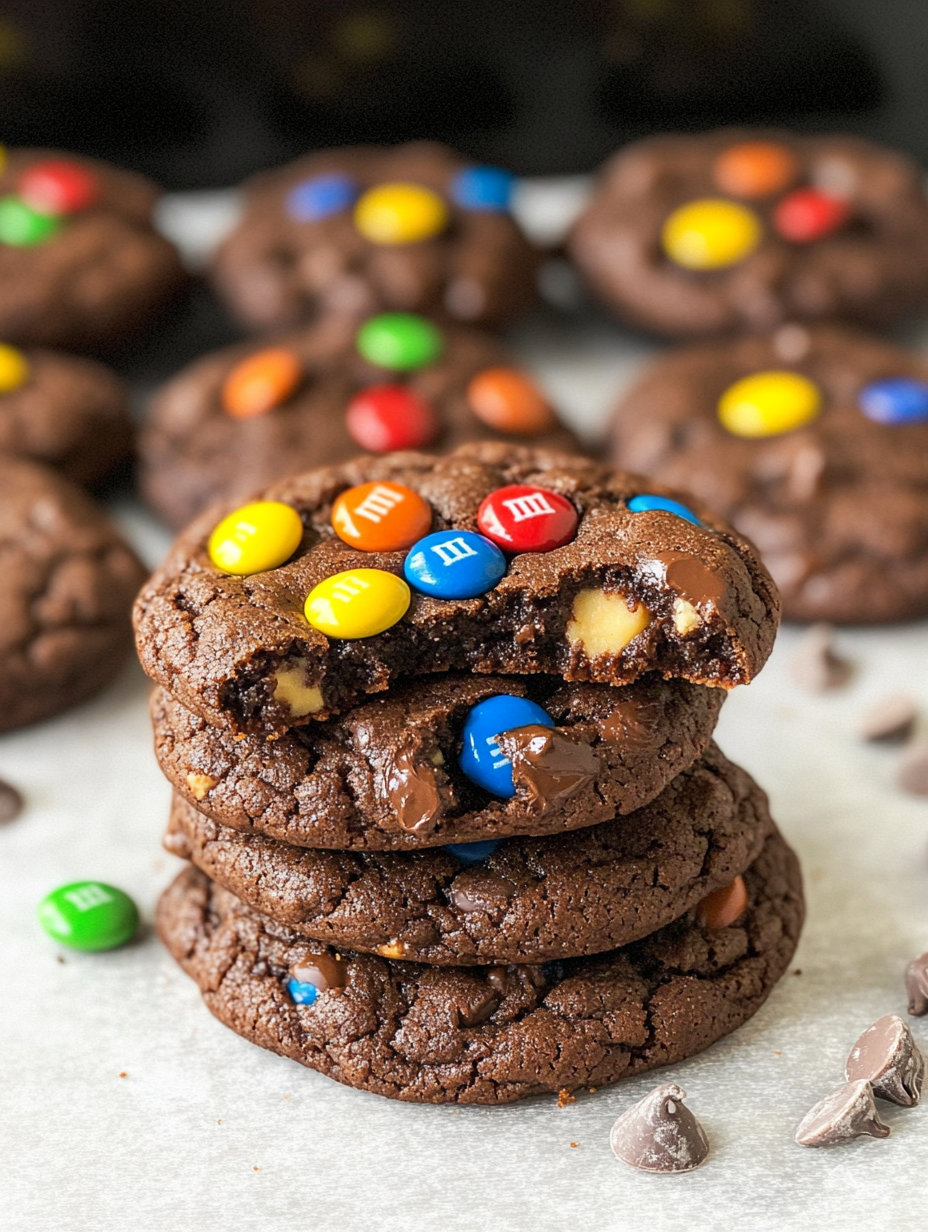 Chocolate Peanut Butter M&M Cookies Recipe