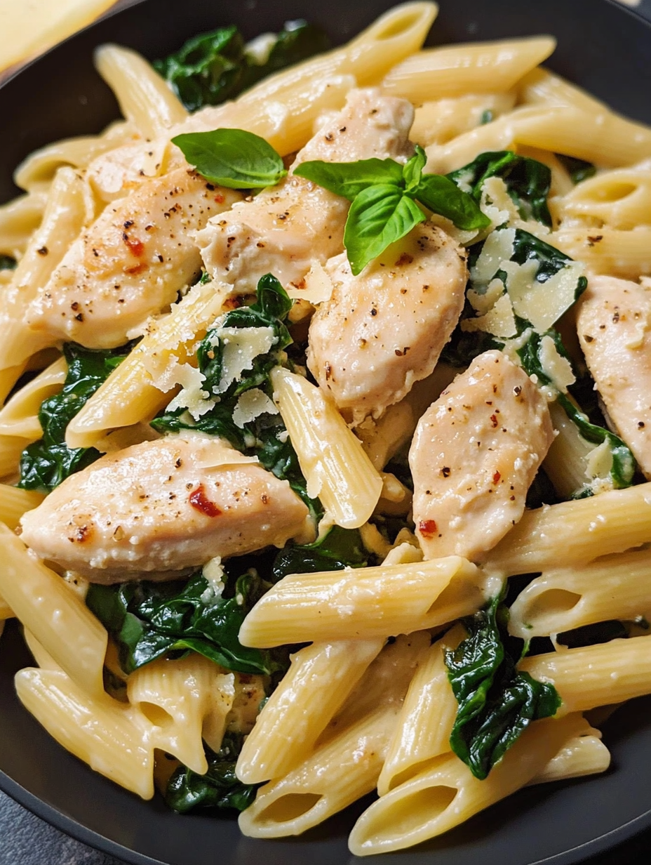 Flavorful Spinach Chicken Pasta