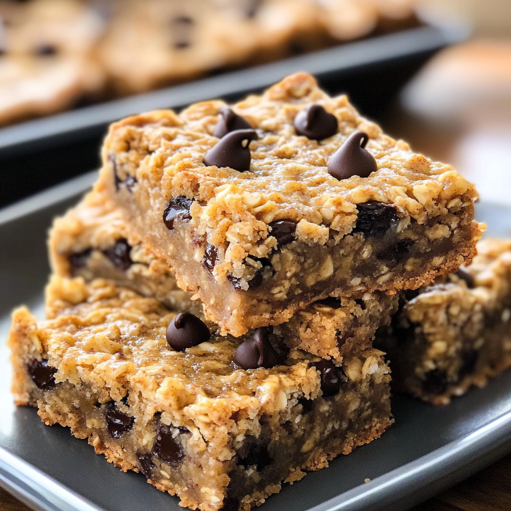 Healthy Chocolate Chip Oatmeal Bars Recipe