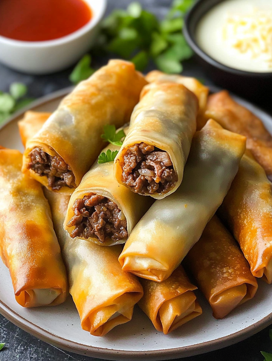 Philly Cheese Steak Egg Rolls