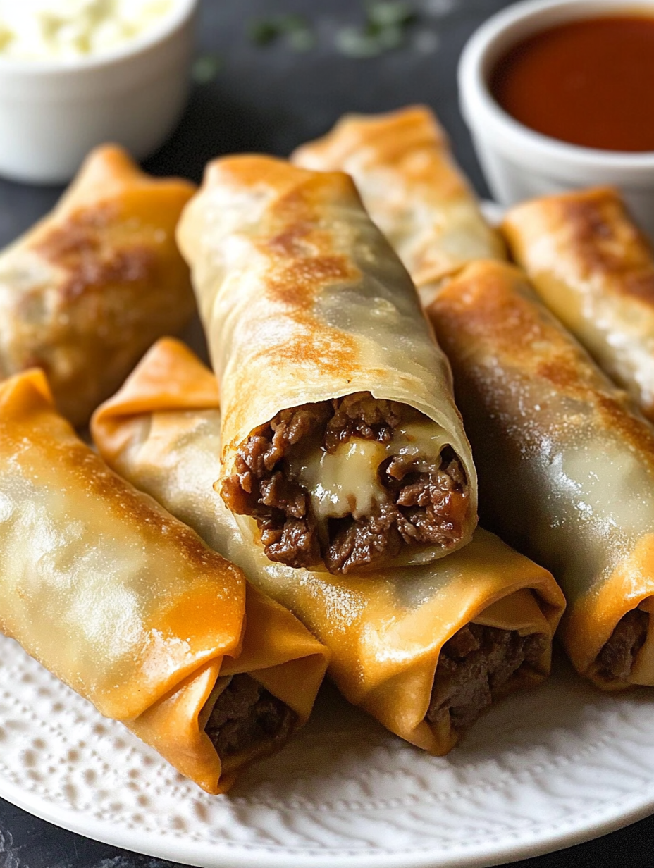 The Best Philly Cheese Steak Egg Rolls