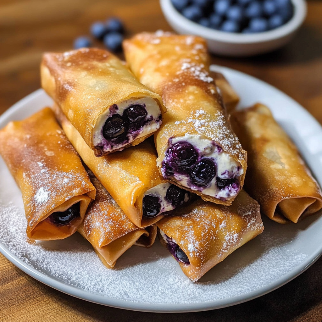 Blueberry Cream Cheese Egg Rolls Recipe