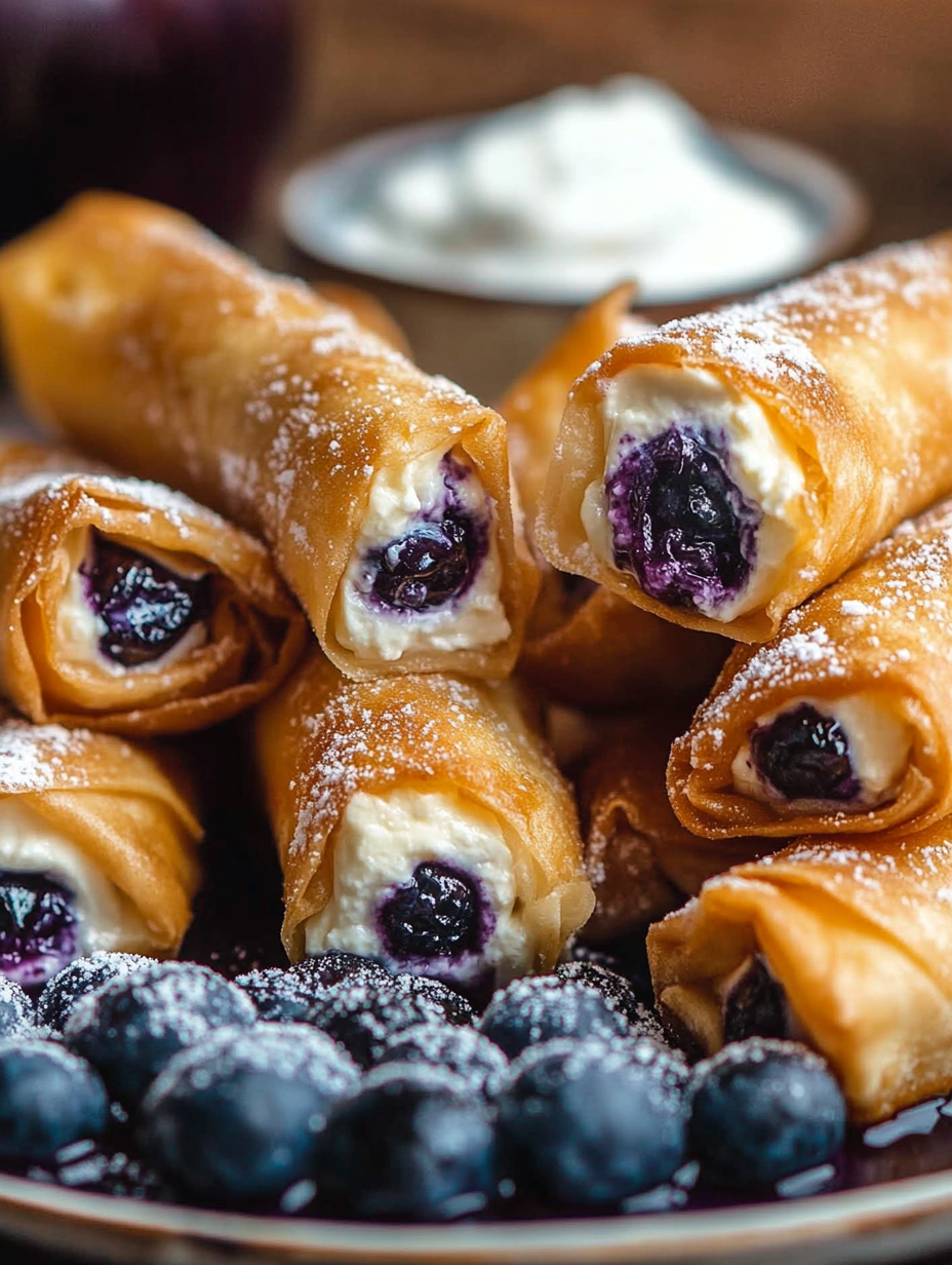 Blueberry Cream Cheese Egg Rolls