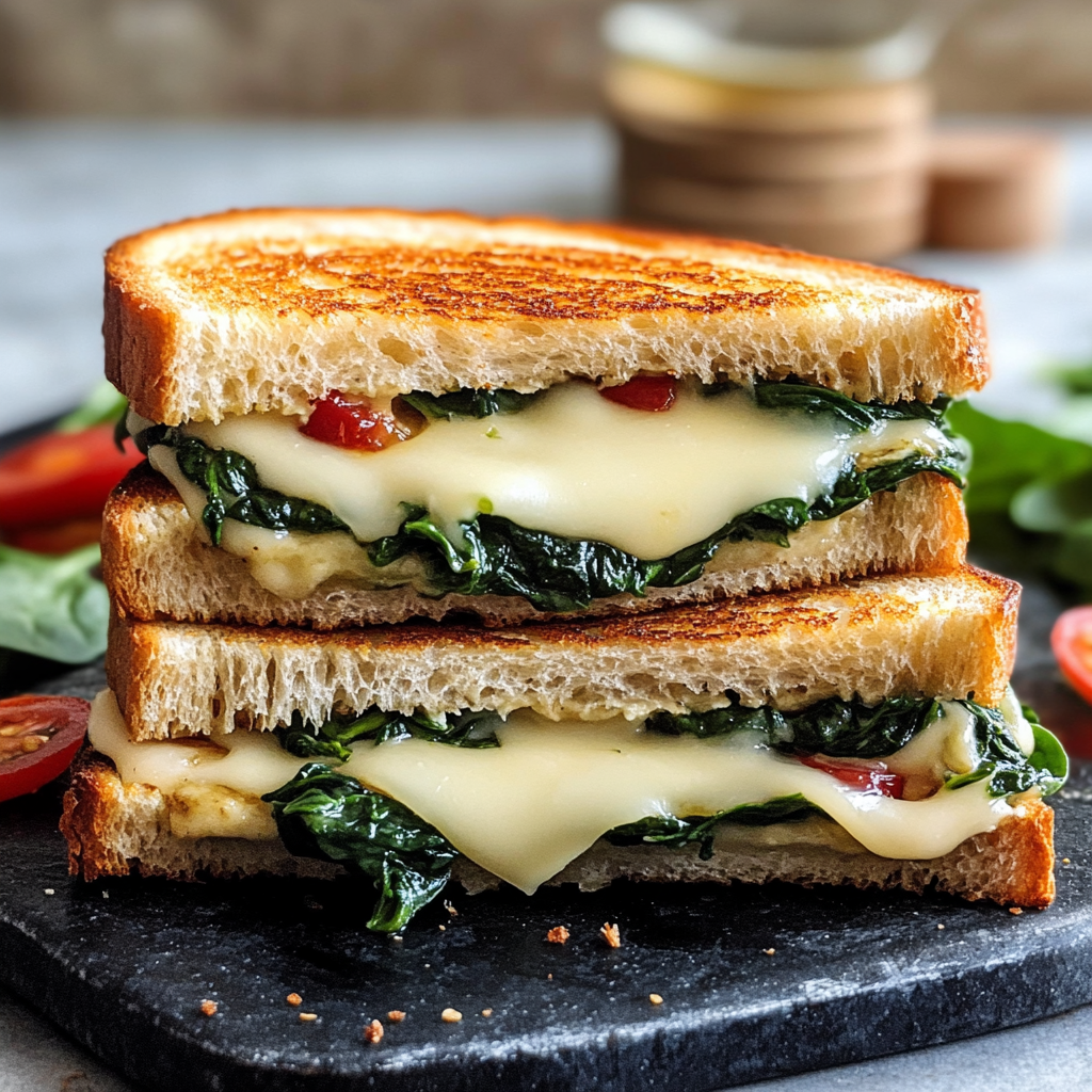 Mediterranean Spinach Grilled Cheese Recipe