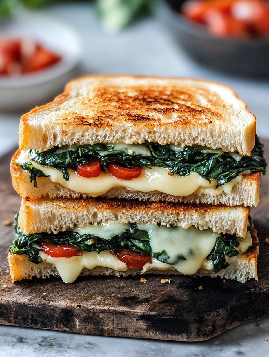 Mediterranean Spinach Grilled Cheese