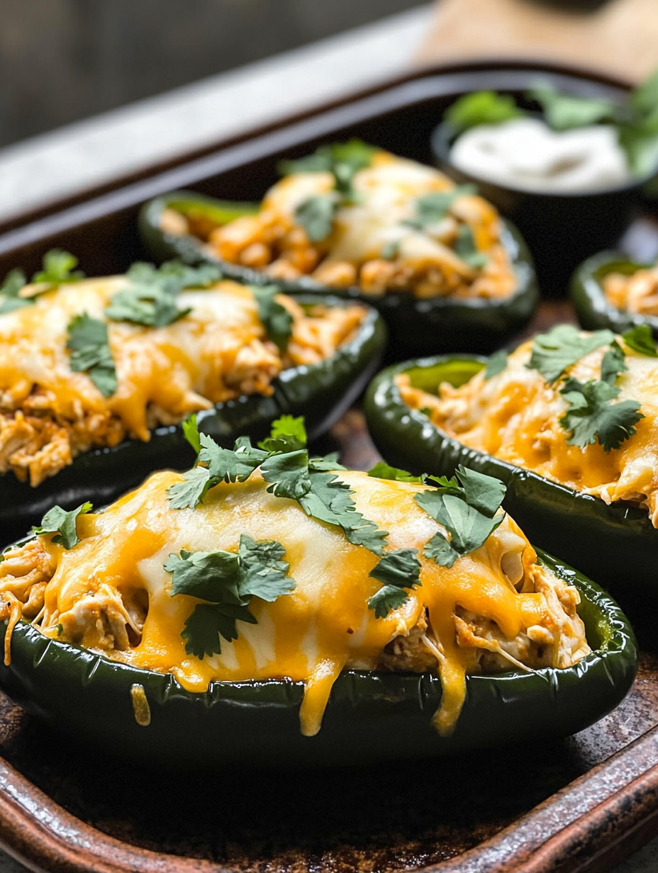 Chicken and Cheese Stuffed Poblano Peppers Recipe