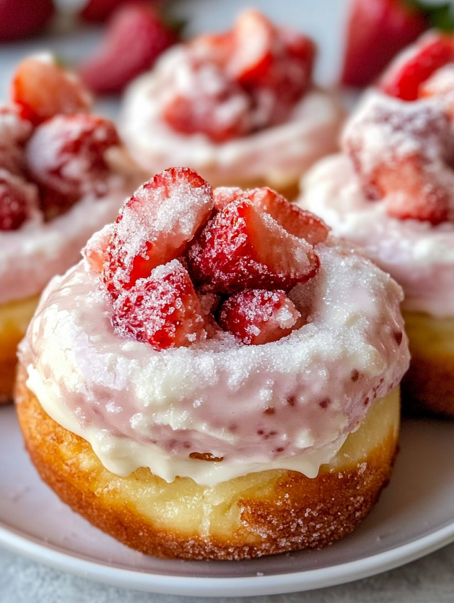 Strawberry Cheesecake Stuffed Donuts Recipe