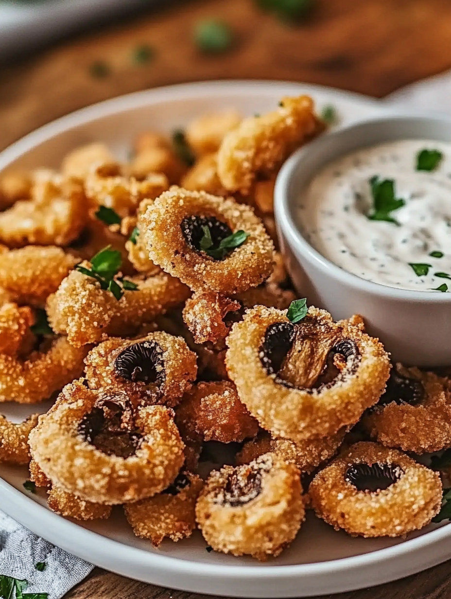 CRISPY FRIED MUSHROOMS WITH COOL RANCH DIP