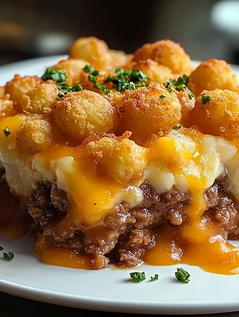 SHEPHERD’S PIE TATER TOT CASSEROLE