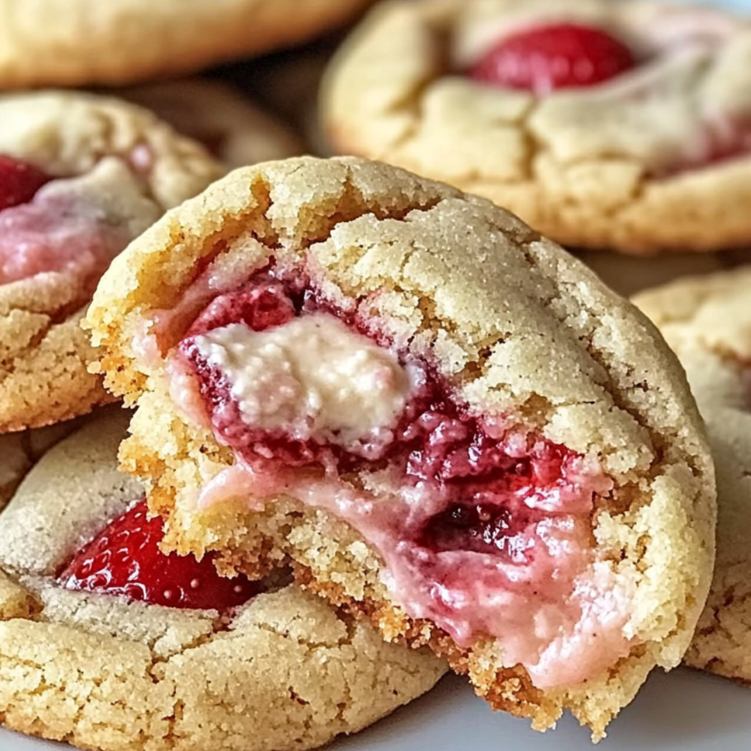 Strawberry Cheesecake Stuffed Cookies Recipe