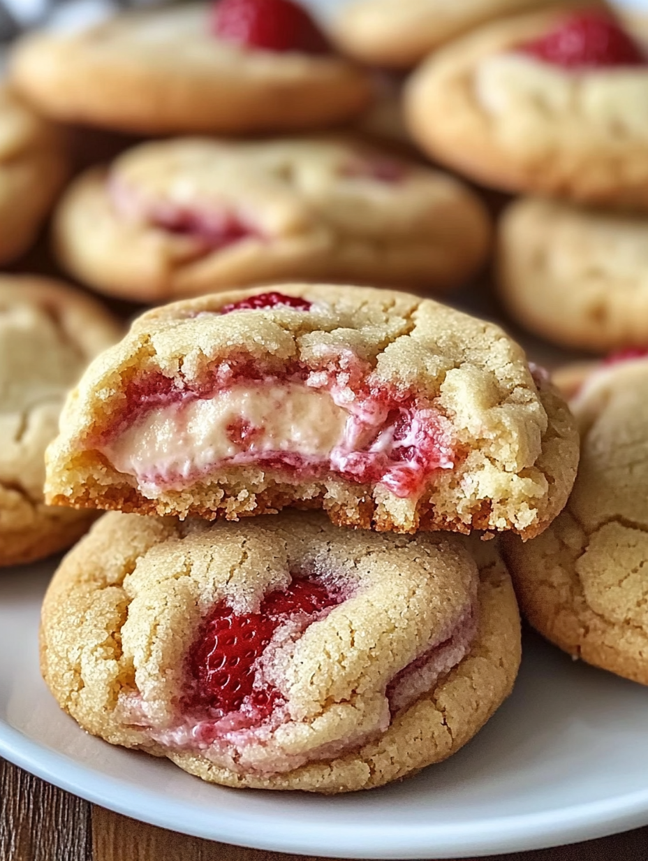 Strawberry Cheesecake Stuffed Cookies