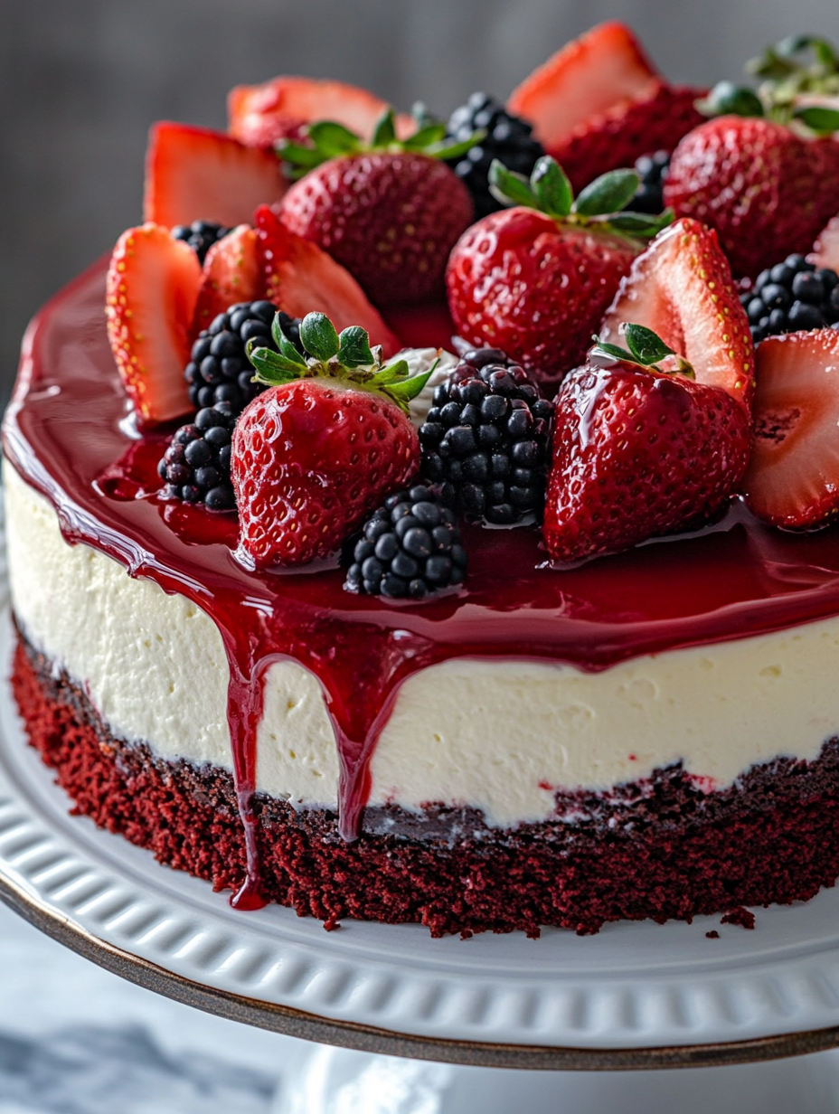 Red Velvet Strawberry Cheesecake Recipe