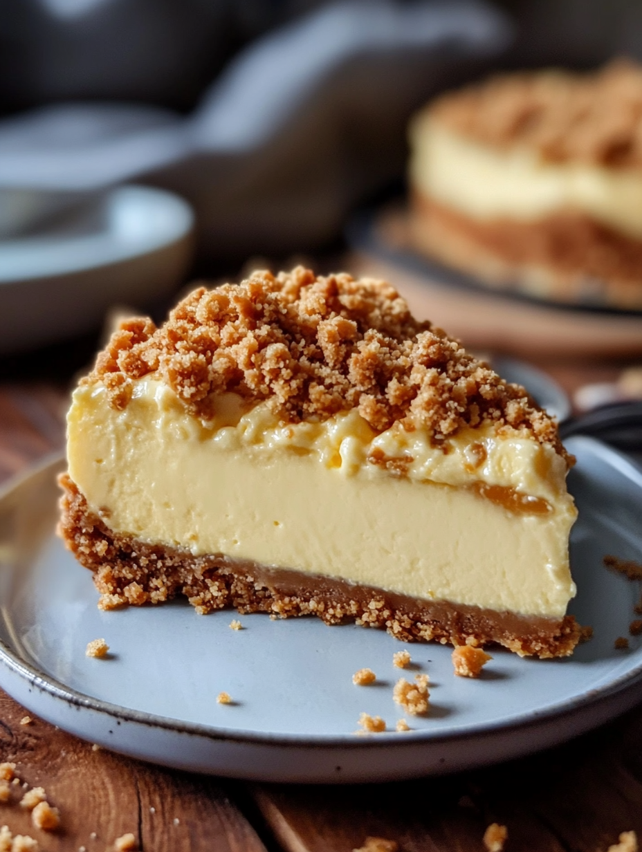 Creamy Butterscotch Cheesecake with a Buttery Crumble Recipe