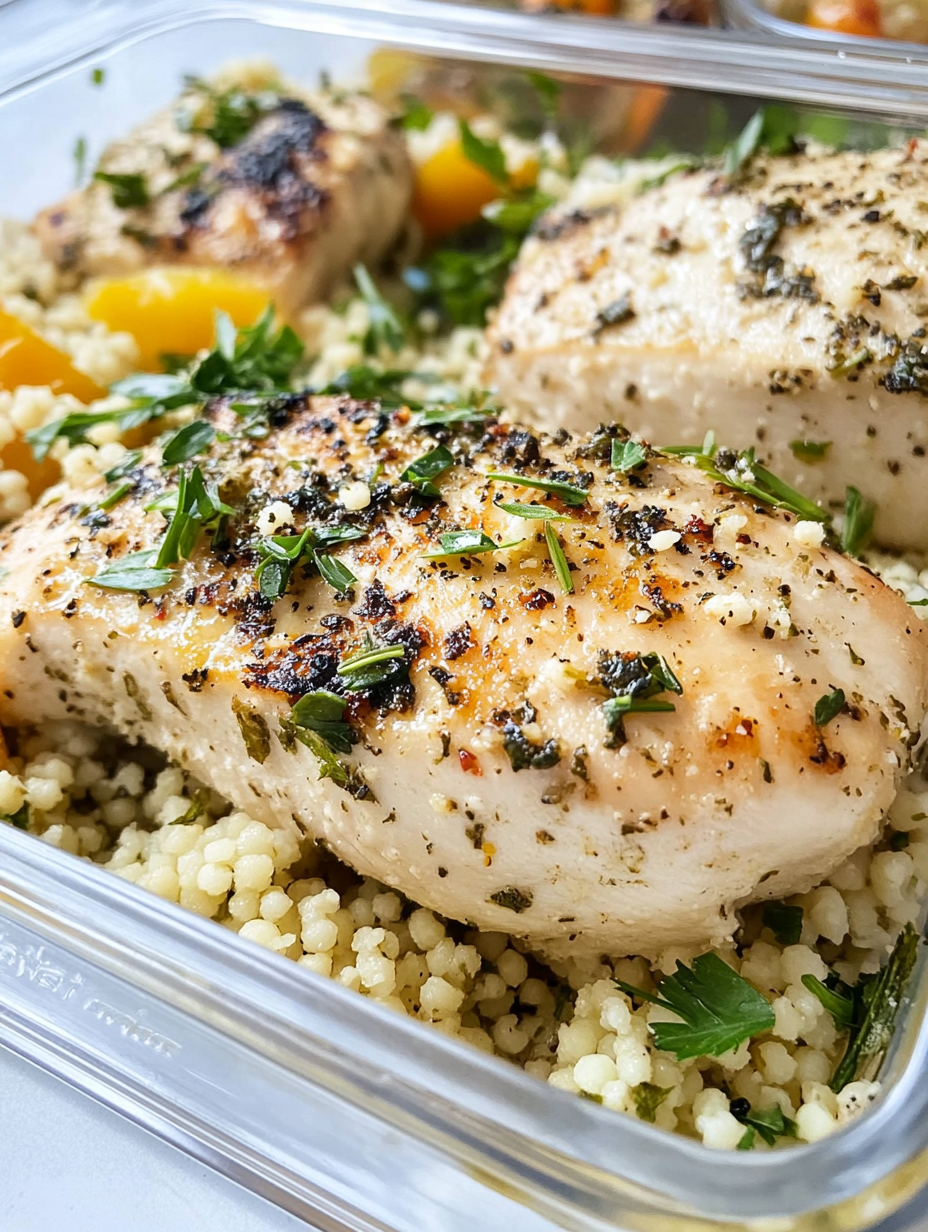 The Best Baked Herb Chicken Breasts with Couscous