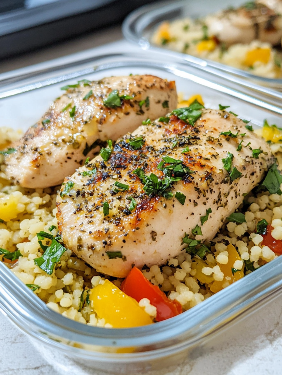 Baked Herb Chicken Breasts with Couscous