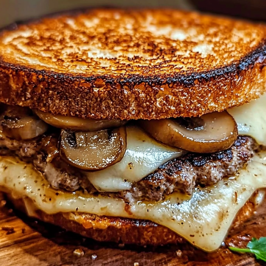 Mushroom Swiss Patty Melt Recipe