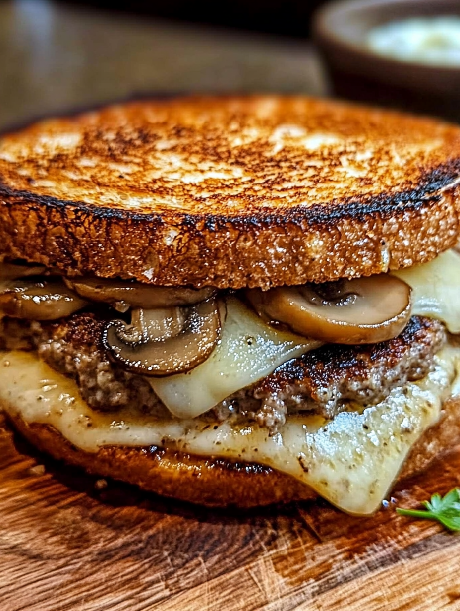 Mushroom Swiss Patty Melt