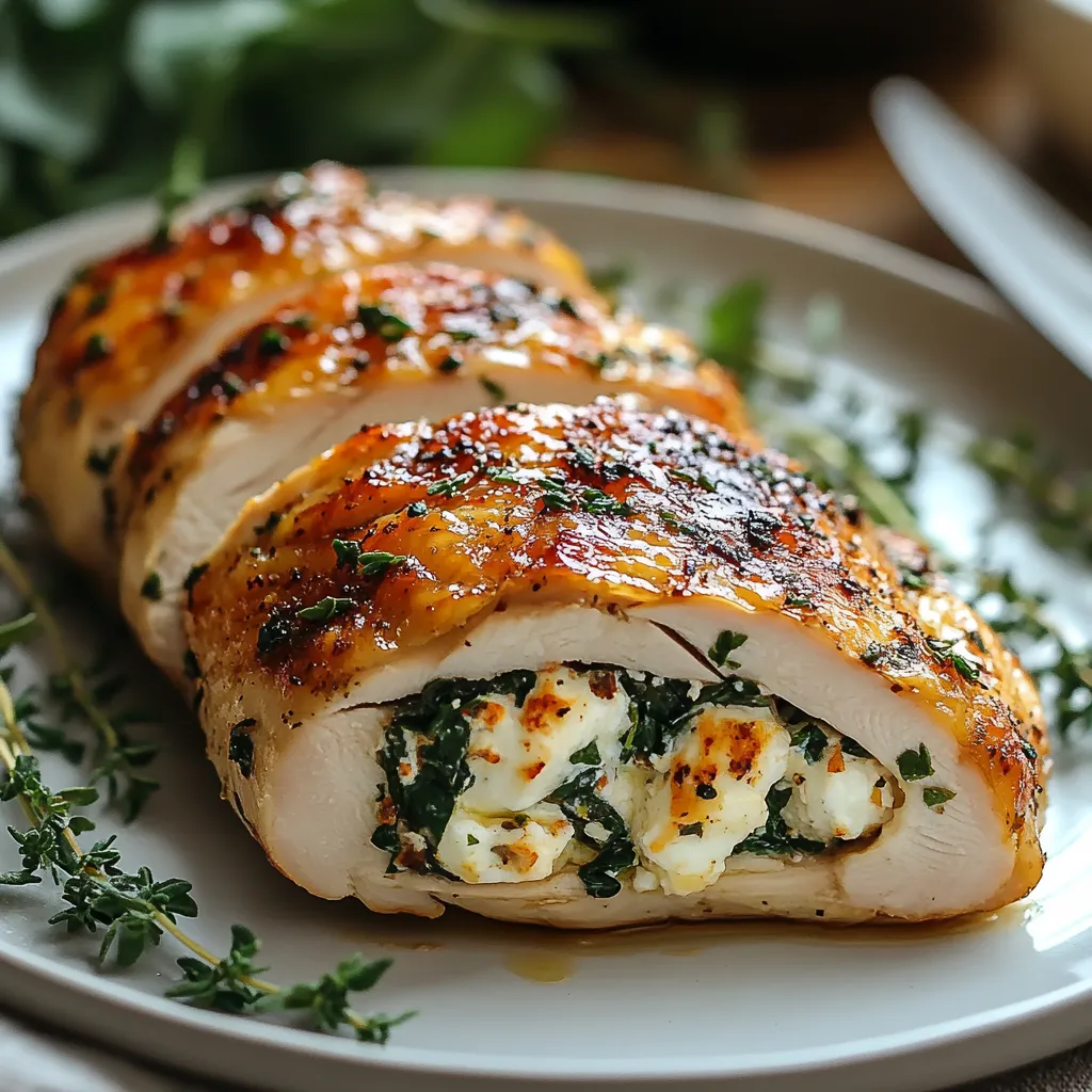 Cheesy Spinach Stuffed Chicken