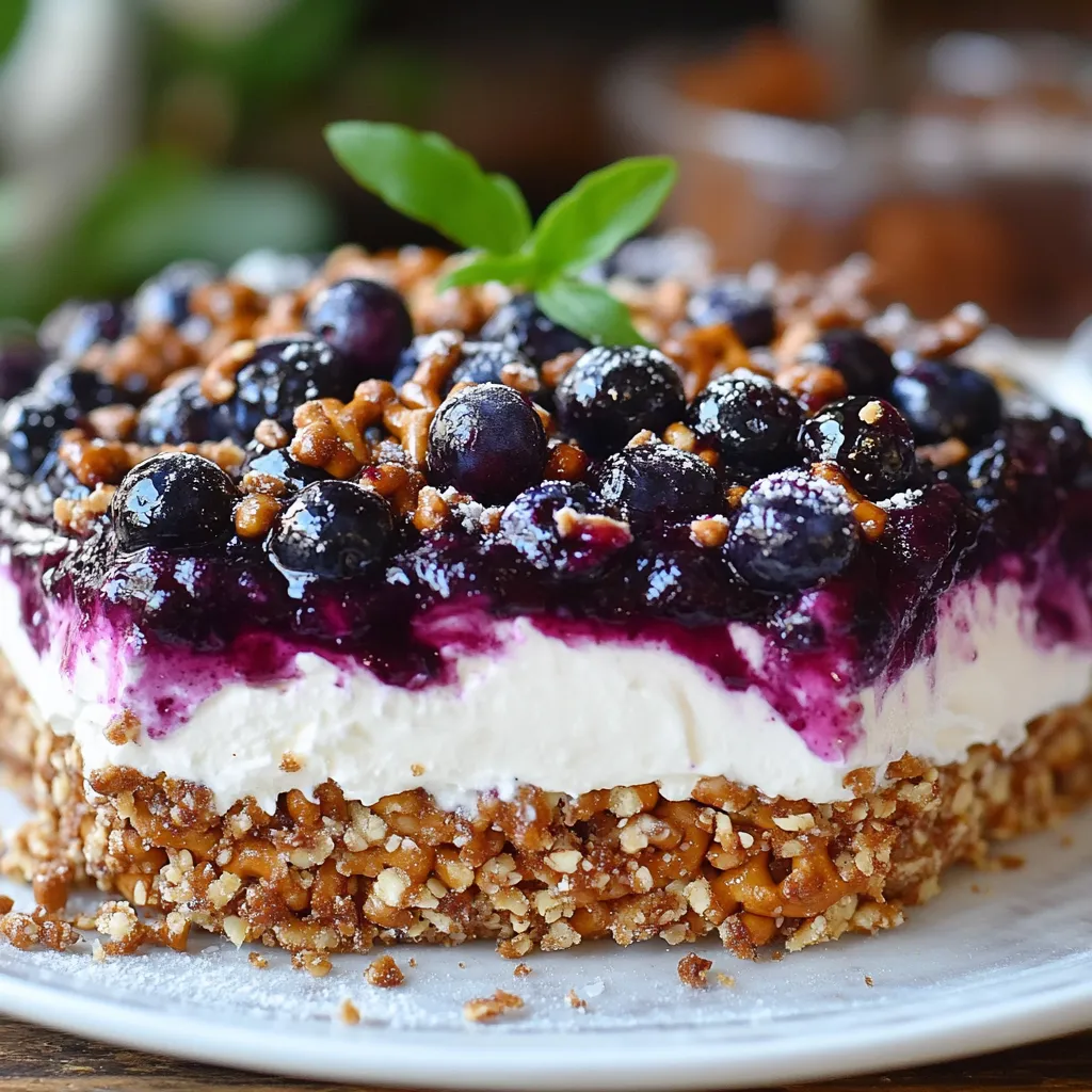 Sweet and Crunchy Blueberry Pretzel Dish