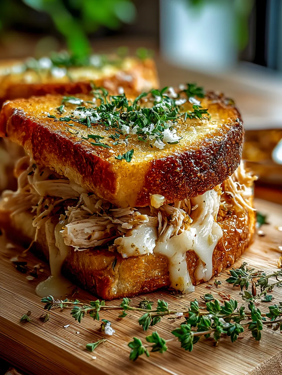 Quick Cheesy Chicken Garlic Bread Sandwich