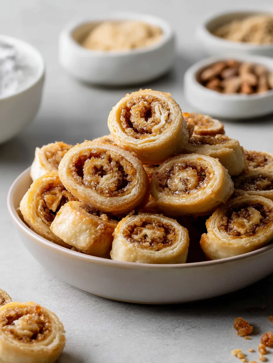 A bowl of apricot rugelach.