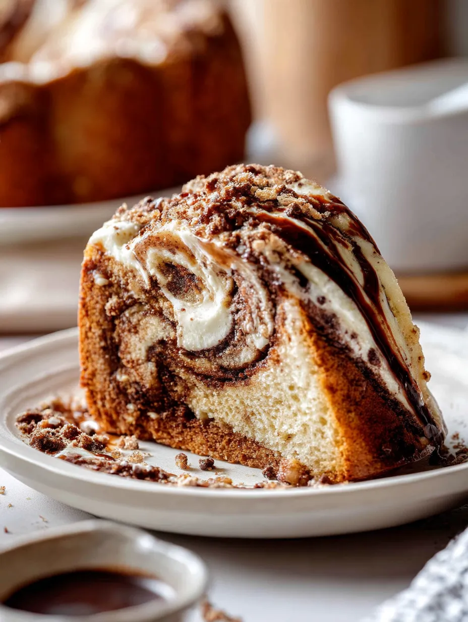 A slice of coffee cake bread.