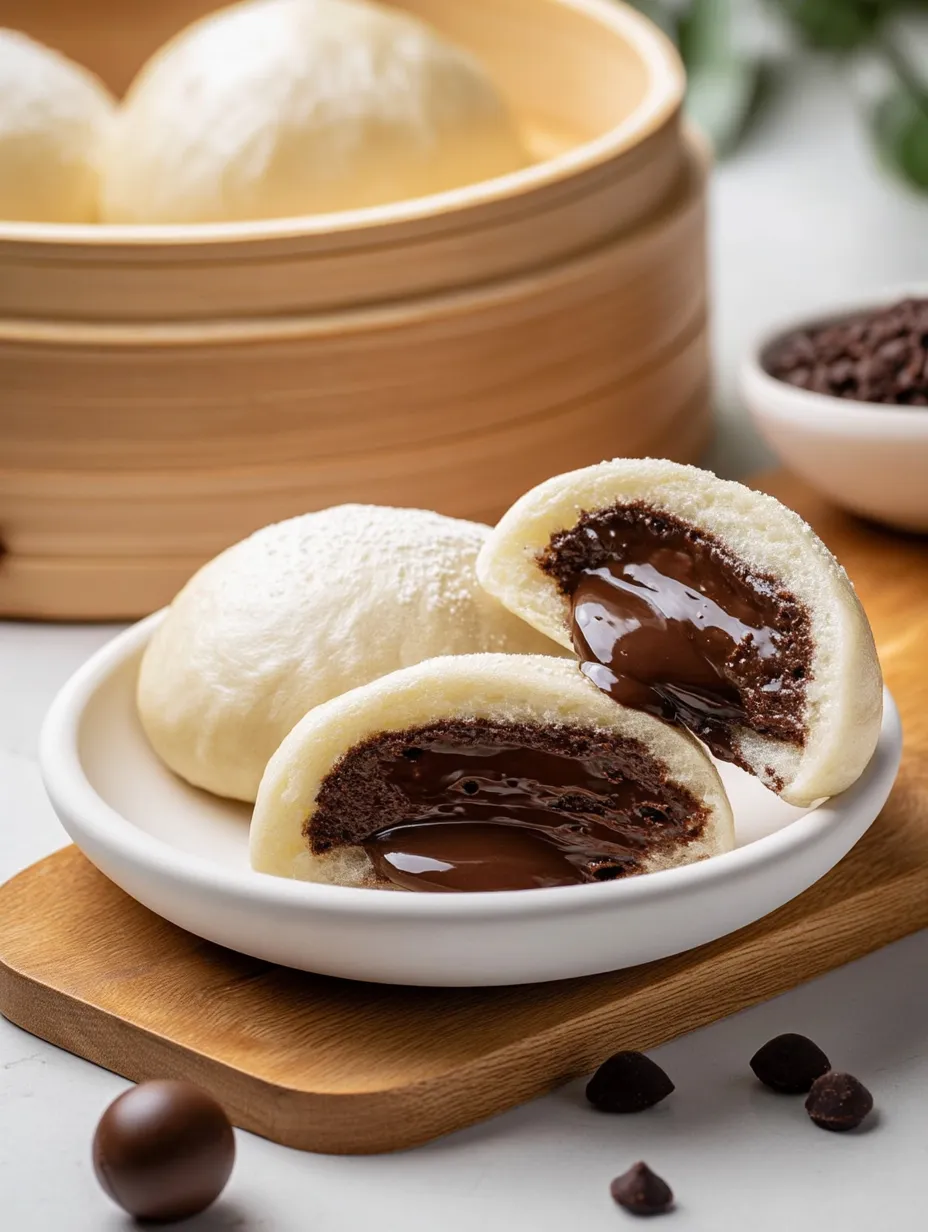 A bowl of chocolate steamed buns.