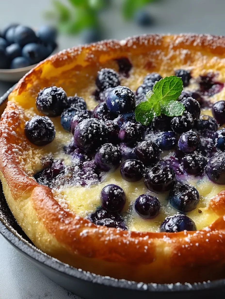 Easy Blueberry Lemon Dutch Baby Recipe.