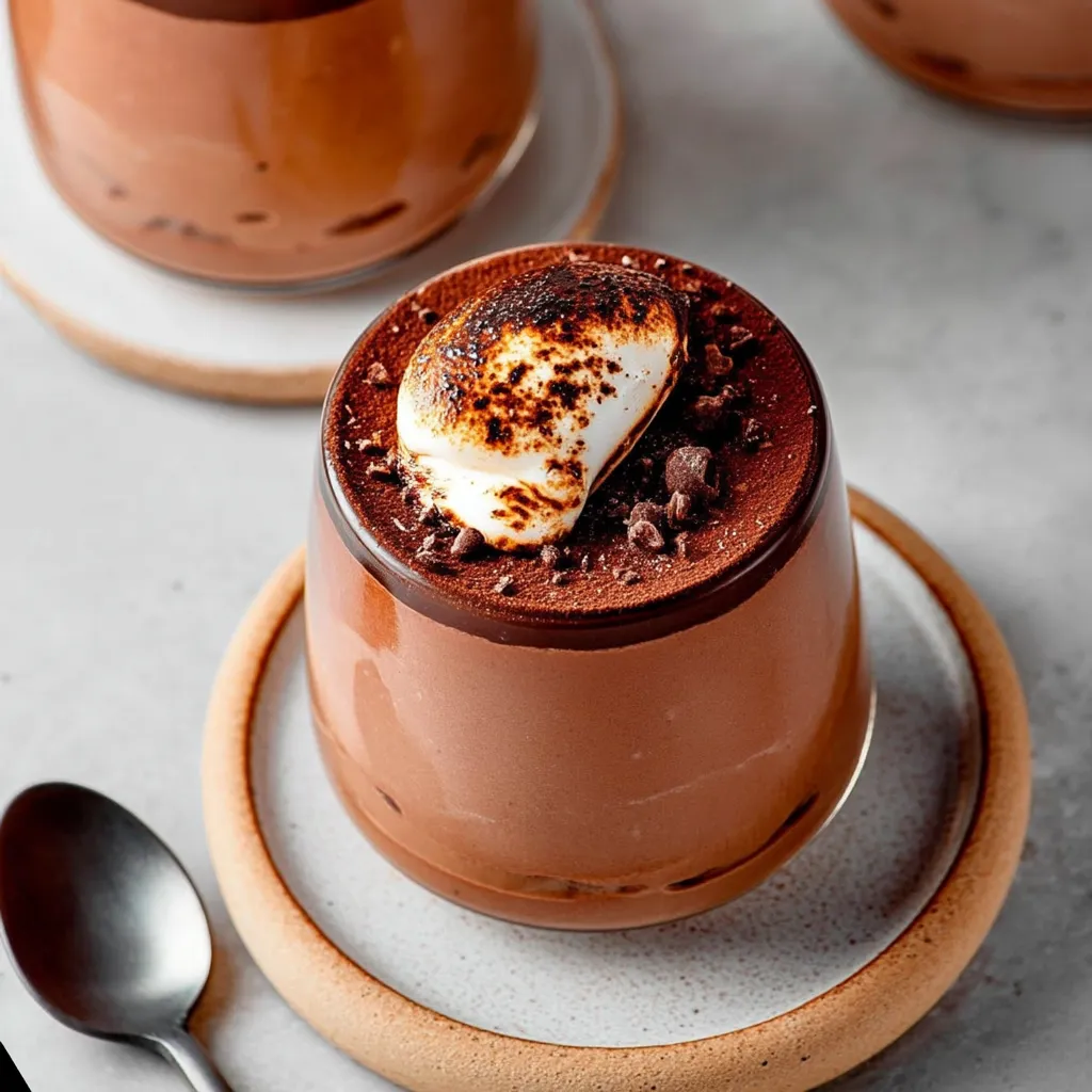 Coffee mousse in a glass.