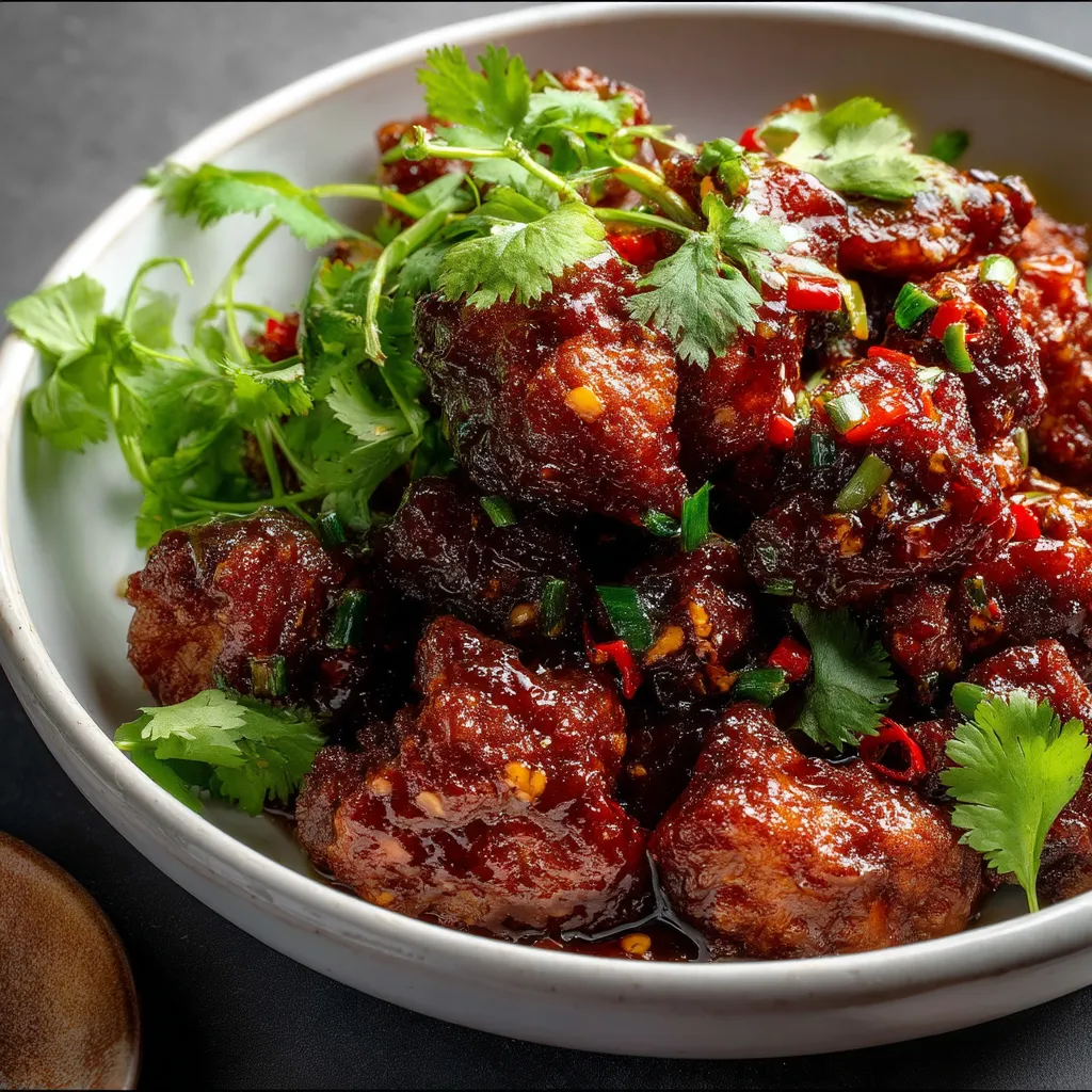 Crispy chicken in Manchurian sauce